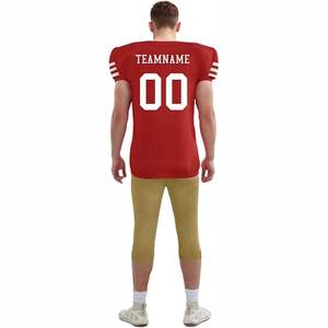 Uniforme de Fútbol Americano Personalizado al por Mayor, 100% Poliéster, Transpirable, Mangas Cortas, Tallas Grandes, Protección UV, Absorbe la Humedad - Product Image 6