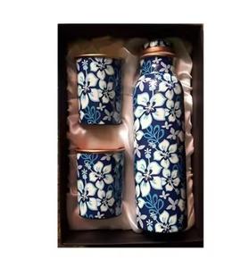 100% bouteilles d'eau en cuivre imprimées à la main pures de haute qualité en cuivre étanche Yoga Fitness Logo personnalisé bouteilles d'eau en vrac - Product Image 3