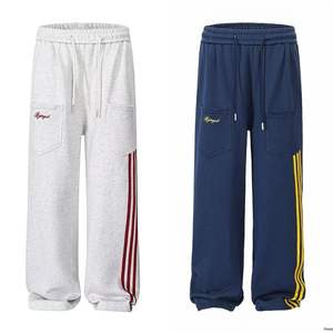 Pantalon de survêtement décontracté pour homme, taille mi-haute, en molleton 100 % coton épais, brodé, avec poches zippées, idéal pour la gym et le sport – Nouvelle collection très prisée - Product Image 5