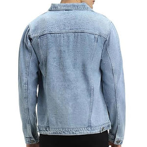 New Winter Fashion Solid <b>Blue</b> Men's Casual Style Denim Jacket Large Size 100% Cotton Stand Collar Personality Touch <b>Canvas</b> - Product Image 4