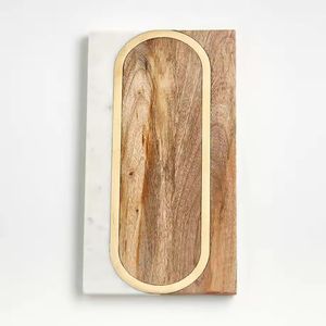 Tabla de cortar empalmada de mármol Artificial de madera de Acacia, tabla de cortar para cocina, mantequilla, queso, tabla de cortar - Product Image 2