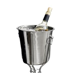 Top Selling Antique Silver Ice <b>Bucket</b> With Handle <b>Champagne</b> Bottle Wine Cooler With Customized Logo Bar Wine Tub and Chiller - Product Image 4