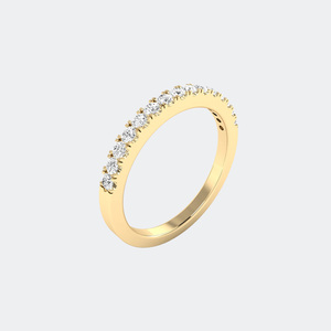 Anillo de Boda de Media Eternidad con Diamantes Redondos de 0.35CTW, Oro de 14k, Cultivados en Laboratorio, Color D, VVS, Engaste de Puntas Compartidas, para Mujer, Apilable - Product Image 3