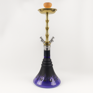 Ensemble de chicha portable au design flamme, kit de chicha cool, aluminium, verre dégradé, tige en forme de bambou, rouge bleu, chicha pour salon, bar, club - Product Image 4