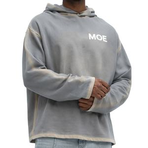 Sudadera con Capucha Extra Grande para Hombre, Estilo Vintage Lavado, Corte Holgado, Ropa Urbana Personalizada, Sudadera de Algodón y Poliéster con Forro Polar, Fabricante de Sudaderas con Capucha OEM ODM - Product Image 1