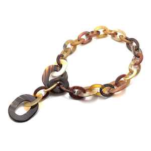 Collier chaîne en corne avec maillons gradués bijoux en corne de buffle, collier épais, cadeau pour elle, agate cadeau de Noël - Product Image 1