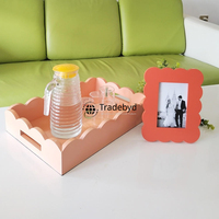Plateau de service décoratif de luxe en bois MDF moderne, artisanal et mobile, de qualité supérieure Tradebyd, idéal pour les cadeaux et la maison