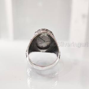 Grossiste Bague pour homme Bague de naissance en howlite blanche naturelle de toutes tailles Bijoux de Noël ottoman Bague en argent sterling 925 - Product Image 6