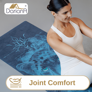 Tapis de yoga DarianA, design panthère, vert, rectangulaire, antidérapant, en daim premium, antimicrobien, écologique, imperméable, 183x61cm, avec poignée de transport - Product Image 5