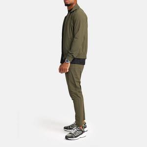 Chándales de diseño en blanco para hombre, conjuntos informales transpirables, ropa deportiva, chaqueta con cremallera de nailon y pantalones ajustados para hombre - Product Image 4