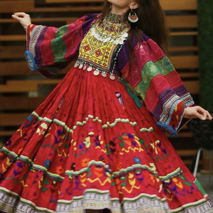 Vestido afgano cómodo y ligero más vendido con cuello redondo, vestido afgano Kuchi hecho a mano de la mejor calidad para mujer - Product Image 6