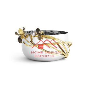 Glossy <b>Silver</b> & Golden Finished Luxury Design Table Decorative Fruits <b>Bowl</b> Hot Selling KitchcenWere Metal Serving <b>Bowl</b> - Product Image 1