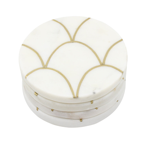 Posavasos de mármol de lujo para mesa de té y bar con latón para latas de cerveza, posavasos de barra pulido brillante, posavasos de mármol de latón - Product Image 1