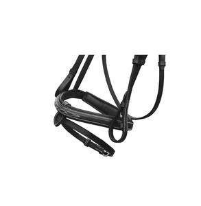 Bride de course anglaise royale Full Cob Horses Soft Rembourré Snaffle Jumping Black Leather Riding Equipment Amovible Flash Rubber - Product Image 3