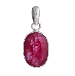 Oval Died Ruby 925 Solid Silver Gemstone <b>Charm</b> <b>Pendant</b> <b>Fashionable</b> Wedding Anniversary Engagement Gift & Parties For Unisex. - Product Image 6