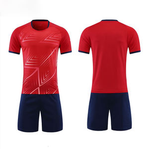 Maillot de football américain bleu blanc personnalisé d'origine vêtements de football en gros respirants ensemble de manches courtes vêtements de football Plus - Product Image 3