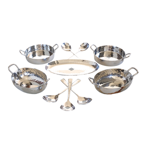Bandeja de diseño de flor de cocodrilo fundido de aluminio con acabado plateado, flor de Metal Hammed para fruta, merienda, cena, platos de comida - Product Image 2