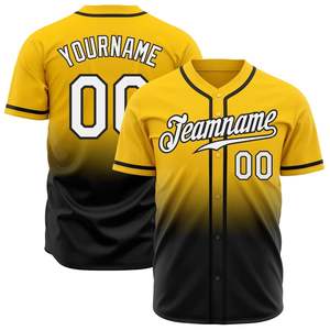 Personalizado sublimado blanco amarillo camisetas de béisbol transpirable poliéster deportes uniforme chaquetas para Mujeres Hombres equipo nombre Número - Product Image 6
