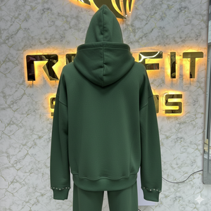 เสื้อฮู้ดมีซิปมีฮู้ดสำหรับผู้ชายสีพลัสไซส์ - Product Image 4