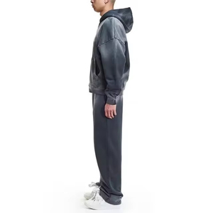 Chándales lavados con ácido informales con capucha para hombre, ropa deportiva cómoda transpirable, precio barato de alta calidad - Product Image 2