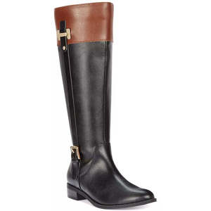 Karen Scott Women's Deliee Tall Boots Brown Knee-<b>High</b> Winter Snow Cowboy Western Boots Size 6 M PU Insole Light Increasing - Product Image 1