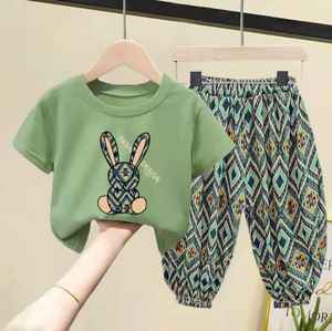 Fille 1 Sets Couleur Unie Volants Garniture T-Shirt Tops + Shorts Vacances Casual Set Summer Outdoor Clothes Cadeau - Product Image 4