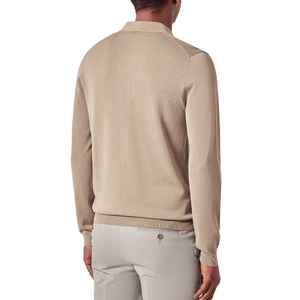 Jersey de punto personalizado para otoño e invierno con logotipo bordado, suéter de mezcla de lana para hombre, Polo de cuello abierto 2026 - Product Image 2