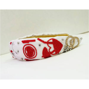 New Design Luxury Daily Wear Beaded <b>Headband</b> with Valentine's Day Theme - Product Image 4