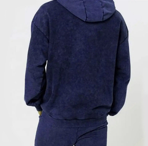 Logo personnalisé coupe-vent poids lourd lavage à l'acide français éponge survêtement Vintage pull deux pièces Gym pantalons de survêtement entraînement d'hiver - Product Image 3