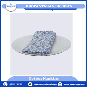 High Quality 100% Pure Cotton Table Napkins Handmade Block Printed Embroidered Modern Dining Low Price <b>Cloth</b> Accessories - Product Image 6