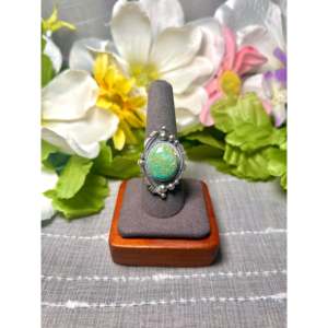 Daniel Benally Fine Jewelry Kingman Turquoise & Sterling <b>Silver</b> <b>Statement</b> <b>Ring</b> Bezel Setting Size 9.25 Everyday Wear - Product Image 1