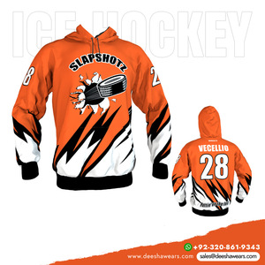 Jersey de hockey sobre hielo para hombre, sudadera de lana, entrenamiento de invierno, ropa deportiva con capucha para jugadores y fanáticos, estilo de conjunto - Product Image 2