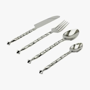 Ensemble de couverts en acier inoxydable enduit de couleur noire de 4 pièces de couverts pour la cuisine de table café usage domestique poignée de conception élégante - Product Image 5