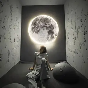 Hanging Moon Lamp - Resin - Fiberglass - 2 Sizes - Outdoor Garden