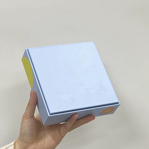 Hộp bao bì thành phần điện tử màu xanh nhạt với hoa văn tùy chỉnh và chèn bọt để lưu trữ an toàn và quảng bá thương hiệu - Product Image 2