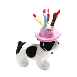 Cute Party Used Soft Candle Cake Dogs and Cats Costume Birthday Costume Pet Birthday Party Hat Accessories