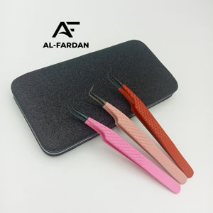 Pince à épiler à pointe en fibre de couleur noire personnalisée pince à épiler d'extension de cils en acier inoxydable durable - Product Image 1