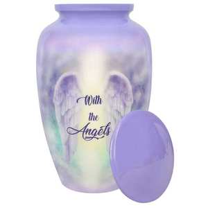 With the Angels Urn Cremation Tribute <b>Wreath</b> Option Angel Adult Urn Engraving Option Aluminium urns for human ashes - Product Image 6