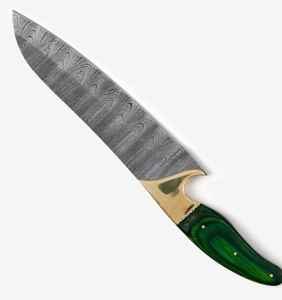 Couteau de chef damas fait à la main pleine soie pas cher dernière conception couteau de chef de cuisine 13 pouces tranchant manche en bois - Product Image 3