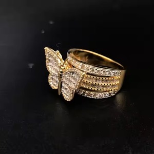 แหวนเพชรโมอิสสำหรับงานหมั้นและแต่งงานของผู้ชายแหวน14Kt ชุบทองอย่างดีเยี่ยมสำหรับงานเลี้ยง - Product Image 2