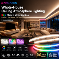 Bande lumineuse flexible RAYMATES 24V RGBW COB, 840 LED, bandes lumineuses colorées haute densité, LED COB dimmable, bande lumineuse LED pour intérieur