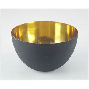 Bol de service moderne en aluminium doré mat émaillé, style nordique, bol décoratif rose blush, bol à salade en métal - Product Image 5