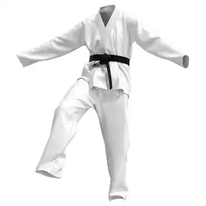 100 Cotton Unisex Karate Uniforms In Two Piece Judo Gi Fighting Karate Suits In White Color For Adults