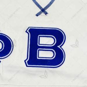 Sudadera personalizada Phi Beta Sigma blanca Chenille Crewnec griega con bolsillos Cangro 100% algodón polar blanco y azul - Product Image 5