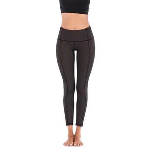 Custom Logo Women's Yoga <b>Leggings</b> Breathable High Waist Elastic Pants with Print <b>Pockets</b> <b>Leggings</b> Gym - Product Image 3