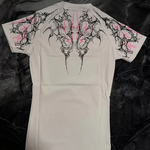 Wholesale Unisex UPF50+ Rash Guard Short Breathable Quick Dry Polyester Spandex <b>Compression</b> Surf Swim Gym Fitness Activewear - Product Image 4