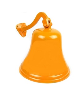 Campana Premium de aluminio fundido del barco NÁUTICO DE LA Marina | Regalos de decoración de guardería (11 pulgadas naranja) - Product Image 4