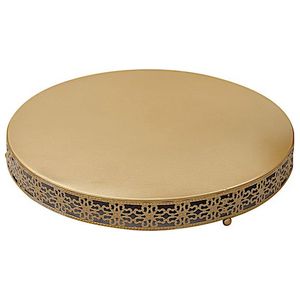 Venta caliente Soporte de pastel dorado Soporte de pastel de exhibición decorativa para uso en bodas y fiestas a bajo precio - Product Image 1