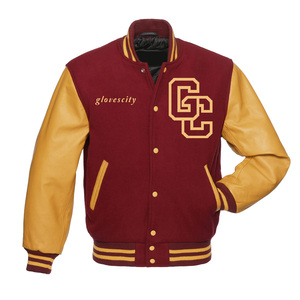 แจ็กเก็ตทีมเบสบอลเลตเทอร์แมนแจ็คเก็ตหนัง PU สำหรับผู้ชายแจ็คเก็ตทีมตัวแทนจากถุงมือ - Product Image 1