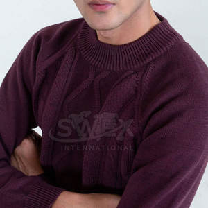 Suéter de Manga Larga de Tela Combinada de Moda, Suéter de Punto Acogedor para Oficina, Hogar y Exteriores, Hecho en Pakistán - Product Image 5